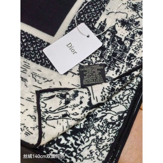 Replica Alta gamma Sciarpa quadrata twill di seta e cashmere Dior Toile de Jouy Sauvage Nero 140 x 140 Imitazioni Replica Alta gamma Sciarpa quadrata twill di seta e cashmere Dior Toile de Jouy Sauvage Nero 140 x 140