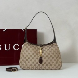 Replica Borsa a tracolla piccola Gucci Jackie Slim 863136/863137 Marrone