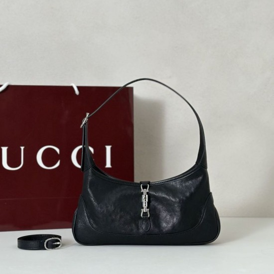 Replica Borsa a tracolla piccola Gucci Jackie Slim 863136/863137 Nero Imitazioni Replica Borsa a tracolla piccola Gucci Jackie Slim 863136/863137 Nero