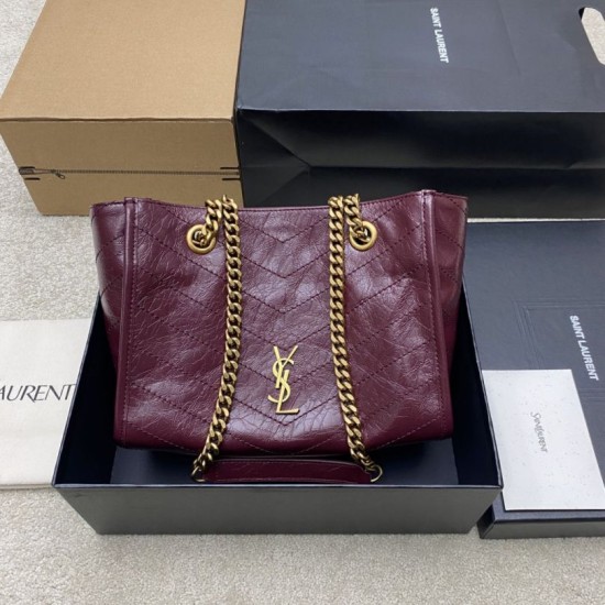 Replica Borse YSL Saint Laurent Niki piccola shopping pelle bovina oliata e cerata Rosso Imitazioni Replica Borse YSL Saint Laurent Niki piccola shopping pelle bovina oliata e cerata Rosso