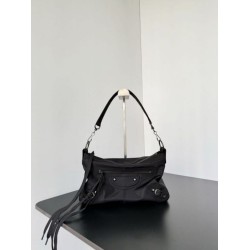 Borse a tracolla piccola Balenciaga Le City Moto nylon nera