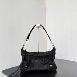 Replica Borse Firmate  a tracolla piccola Balenciaga Le City Moto nylon nera