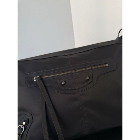 Replica Borse a tracolla media Balenciaga Le City Moto in nylon nero Imitazioni Replica Borse a tracolla media Balenciaga Le City Moto in nylon nero