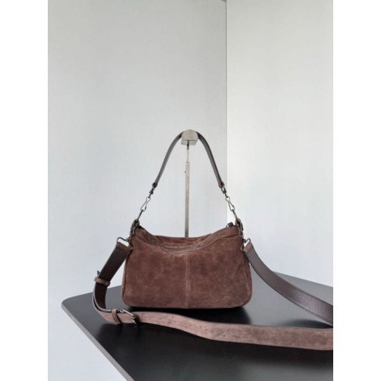 Replica Borsa a tracolla piccola Balenciaga Le City scamosciata marrone Imitazioni Replica Borsa a tracolla piccola Balenciaga Le City scamosciata marrone