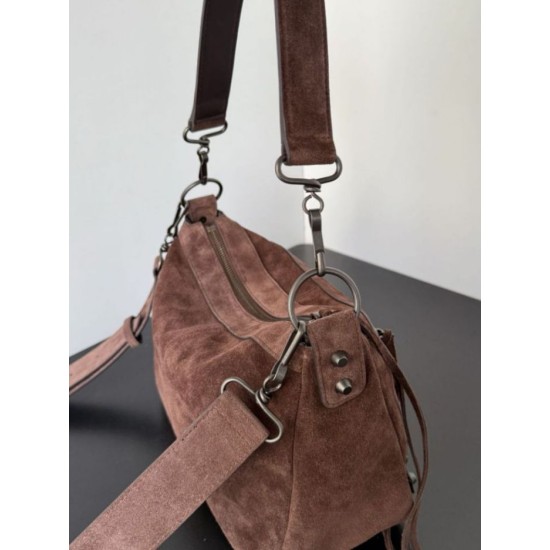 Replica Borsa a tracolla piccola Balenciaga Le City scamosciata marrone Imitazioni Replica Borsa a tracolla piccola Balenciaga Le City scamosciata marrone