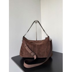 Borsa a tracolla media Balenciaga Le City scamosciata marrone Borsa a tracolla media Balenciaga Le City scamosciata marrone