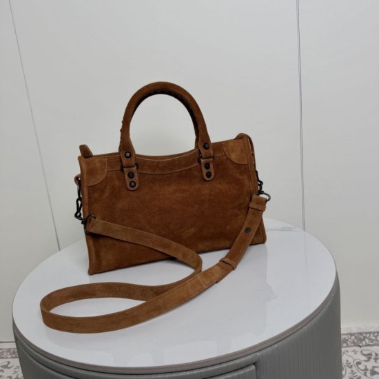 Replica Borsa 1:1 tote Balenciaga Le City Medium scamosciata cammello Imitazioni Replica Borsa 1:1 tote Balenciaga Le City Medium scamosciata cammello