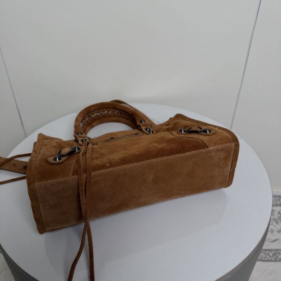 Replica Borsa 1:1 tote Balenciaga Le City Medium scamosciata cammello Imitazioni Replica Borsa 1:1 tote Balenciaga Le City Medium scamosciata cammello