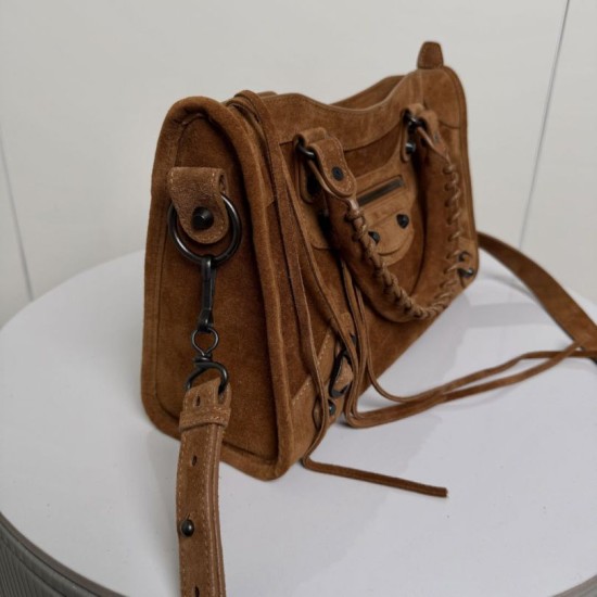 Replica Borsa 1:1 tote Balenciaga Le City Medium scamosciata cammello Imitazioni Replica Borsa 1:1 tote Balenciaga Le City Medium scamosciata cammello