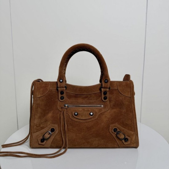 Replica Borsa 1:1 tote Balenciaga Le City Medium scamosciata cammello Imitazioni Replica Borsa 1:1 tote Balenciaga Le City Medium scamosciata cammello