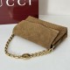 Replica Borsa a tracolla Gucci media con motivo GG goffrato e catena 857622 scamosciata marrone
