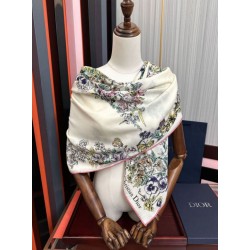 Sciarpa Mitzah in seta e cashmere multicolore Dior D-Floral 140 x 140 02