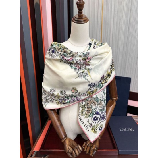 Replica Sciarpa Mitzah in seta e cashmere multicolore Dior D-Floral 140 x 140 02 Imitazioni Replica Sciarpa Mitzah in seta e cashmere multicolore Dior D-Floral 140 x 140 02