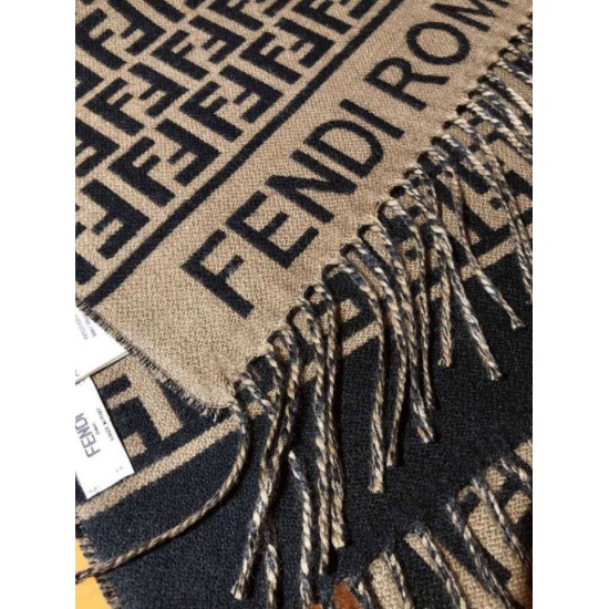 Replica Sciarpa Fendi FF in misto lana e cashmere nera/marrone 32 x 200 Imitazioni Replica Sciarpa Fendi FF in misto lana e cashmere nera/marrone 32 x 200