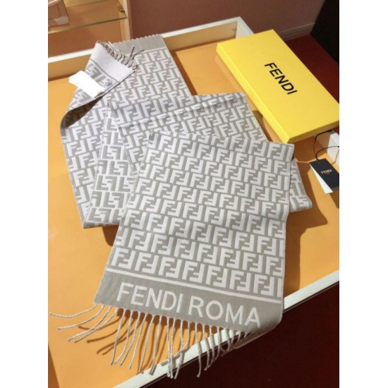 Replica Sciarpa Fendi FF in misto lana e cashmere grigio tortora 32 x 200 Imitazioni Replica Sciarpa Fendi FF in misto lana e cashmere grigio tortora 32 x 200