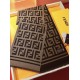 Replica Pari Sciarpa in misto lana con intarsio logo FF Fendi marrone 42 x 180