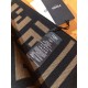 Replica Pari Sciarpa in misto lana con intarsio logo FF Fendi marrone 42 x 180