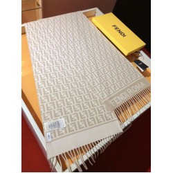 Sciarpa Fendi FF in misto lana e cashmere Beige 32 x 200