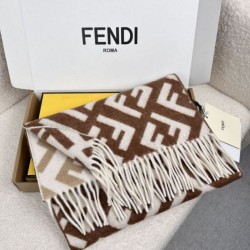 Replica Sciarpa Fendi FF misto cashmere e lana marrone 35 x 180 Imitazioni Replica Sciarpa Fendi FF misto cashmere e lana marrone 35 x 180