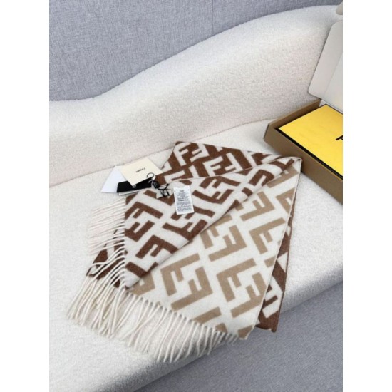 Replica Sciarpa Fendi FF misto cashmere e lana marrone 35 x 180 Imitazioni Replica Sciarpa Fendi FF misto cashmere e lana marrone 35 x 180