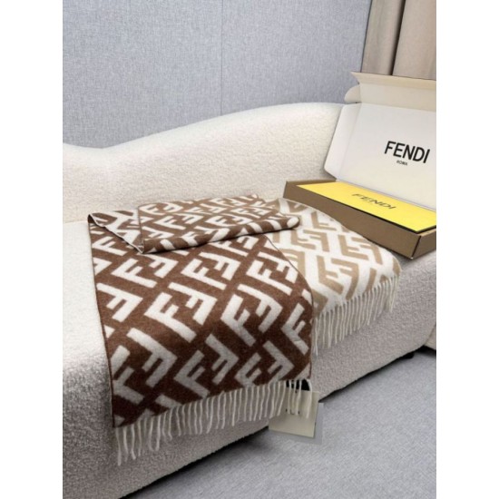 Replica Sciarpa Fendi FF misto cashmere e lana marrone 35 x 180 Imitazioni Replica Sciarpa Fendi FF misto cashmere e lana marrone 35 x 180