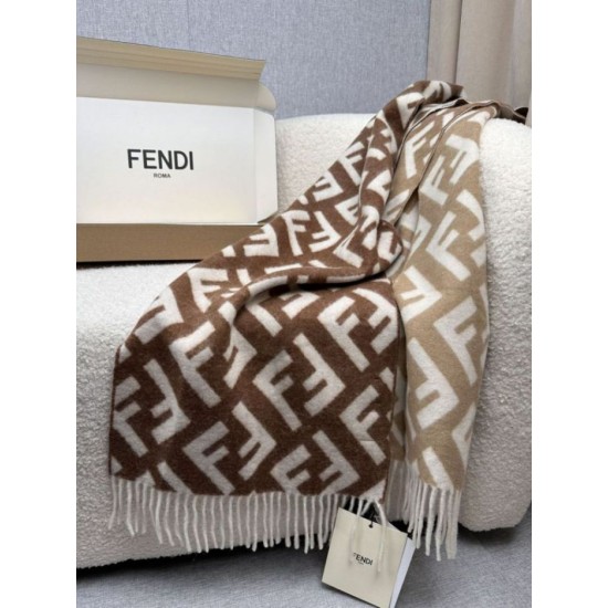 Replica Sciarpa Fendi FF misto cashmere e lana marrone 35 x 180 Imitazioni Replica Sciarpa Fendi FF misto cashmere e lana marrone 35 x 180