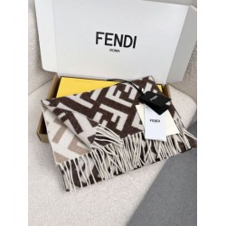 Pari Sciarpa Fendi FF misto cashmere e lana grigio tortora 35 x 180 Pari Sciarpa Fendi FF misto cashmere e lana grigio tortora 35 x 180