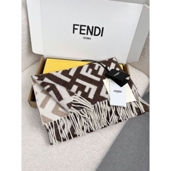 Replica Pari Sciarpa Fendi FF misto cashmere e lana grigio tortora 35 x 180 Imitazioni Replica Pari Sciarpa Fendi FF misto cashmere e lana grigio tortora 35 x 180