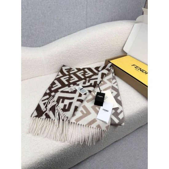 Replica Pari Sciarpa Fendi FF misto cashmere e lana grigio tortora 35 x 180 Imitazioni Replica Pari Sciarpa Fendi FF misto cashmere e lana grigio tortora 35 x 180