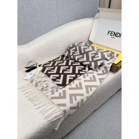 Replica Pari Sciarpa Fendi FF misto cashmere e lana grigio tortora 35 x 180 Imitazioni Replica Pari Sciarpa Fendi FF misto cashmere e lana grigio tortora 35 x 180
