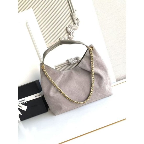 Replica Borsa 1:1 Chanel 26C Maxi hobo Hippie AS5970 AS5978 Scamosciata Grigia Imitazioni Replica Borsa 1:1 Chanel 26C Maxi hobo Hippie AS5970 AS5978 Scamosciata Grigia