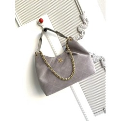 Borsa Chanel 26C Maxi hobo Hippie AS5970 AS5978 Scamosciata Grigia