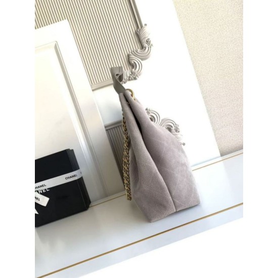 Replica Borsa 1:1 Chanel 26C Maxi hobo Hippie AS5970 AS5978 Scamosciata Grigia Imitazioni Replica Borsa 1:1 Chanel 26C Maxi hobo Hippie AS5970 AS5978 Scamosciata Grigia