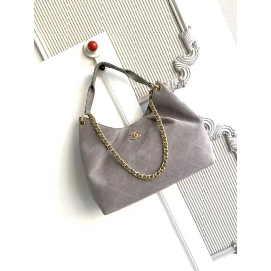 Replica Borsa 1:1 Chanel 26C Maxi hobo Hippie AS5970 AS5978 Scamosciata Grigia Imitazioni Replica Borsa 1:1 Chanel 26C Maxi hobo Hippie AS5970 AS5978 Scamosciata Grigia