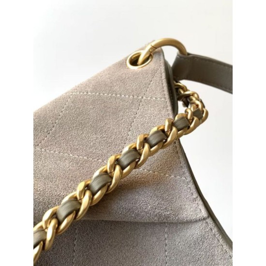 Replica Borsa 1:1 Chanel 26C Maxi hobo Hippie AS5970 AS5978 Scamosciata Grigia Imitazioni Replica Borsa 1:1 Chanel 26C Maxi hobo Hippie AS5970 AS5978 Scamosciata Grigia