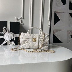 Replica Borse Chanel 25K Mini Bow AS5849 Pelle di agnello Bianco