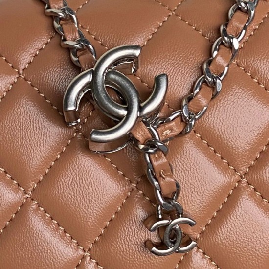 Replica Borse Chanel AS5756 Mini Rettangolare con patta e manico superiore caramello Imitazioni Replica Borse Chanel AS5756 Mini Rettangolare con patta e manico superiore caramello