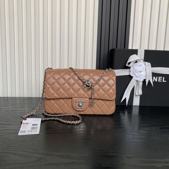 Replica Borse Chanel AS5756 Mini Rettangolare con patta e manico superiore caramello Imitazioni Replica Borse Chanel AS5756 Mini Rettangolare con patta e manico superiore caramello