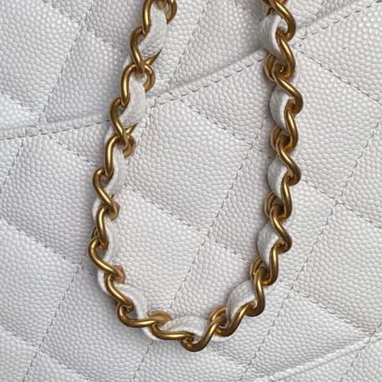 Replica Borsa  1:1 a tracolla Chanel piccola con catena e manico superiore AS5702 Bianco
