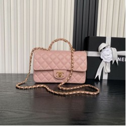 Borsa a tracolla Chanel piccola con catena e manico superiore AS5702 Rosa