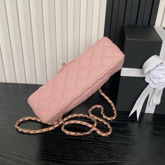 Replica Borsa a tracolla Chanel piccola con catena e manico superiore AS5702 Rosa Imitazioni Replica Borsa a tracolla Chanel piccola con catena e manico superiore AS5702 Rosa