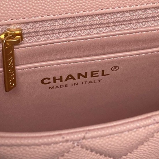 Replica Borsa a tracolla Chanel piccola con catena e manico superiore AS5702 Rosa Imitazioni Replica Borsa a tracolla Chanel piccola con catena e manico superiore AS5702 Rosa