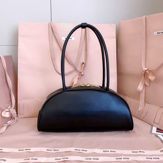 Replica Borse a mano Miu Miu Beau marrone cognac 5BB193 Nero
