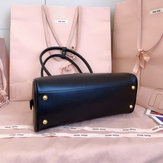 Replica Borse a mano Miu Miu Beau marrone cognac 5BB193 Nero