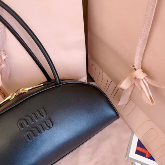 Replica Borse a mano Miu Miu Beau marrone cognac 5BB193 Nero
