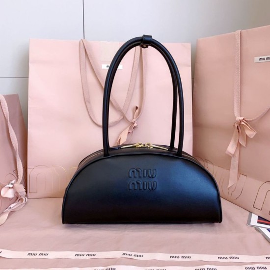 Replica Borse a mano Miu Miu Beau marrone cognac 5BB193 Nero