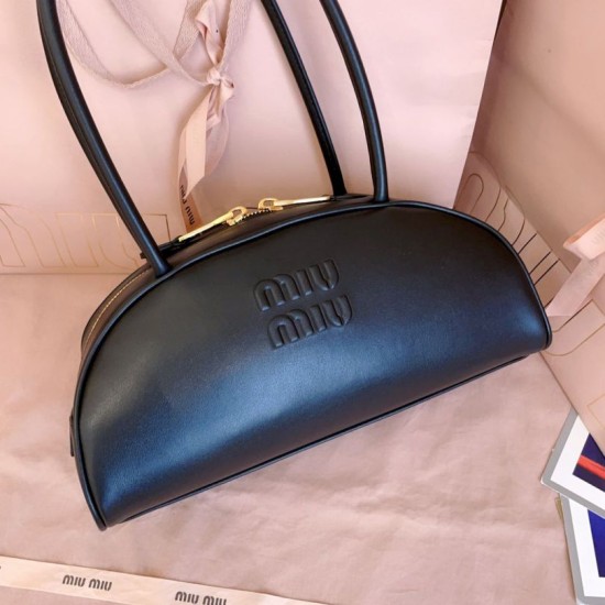 Replica Borse a mano Miu Miu Beau marrone cognac 5BB193 Nero