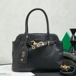 Replica Borse tote Miu Miu Adventure nappa 5BA292 Nero