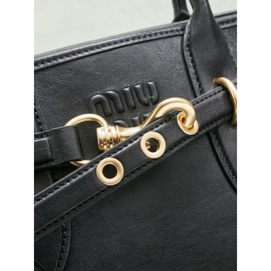 Replica Borse tote Miu Miu Adventure nappa 5BA292 Nero Imitazioni Replica Borse tote Miu Miu Adventure nappa 5BA292 Nero