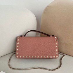 Replica Pari Portafoglio con catena Valentino Garavani Rockstud Rosa